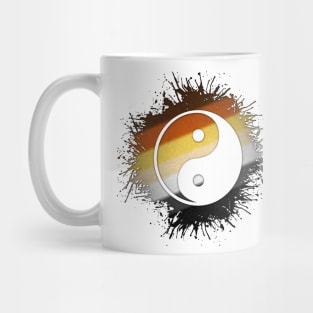 Paint Splatter Gay Bear Pride Flag Yin and Yang Symbol Mug